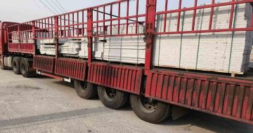 白银 白麻荔枝面外墙干挂，工厂装车日常