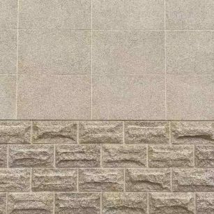 白银 黄金麻自然面蘑菇石配荔枝面干挂