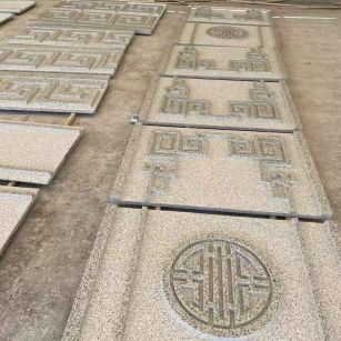 白银 白麻花岗岩外墙立面雕刻板