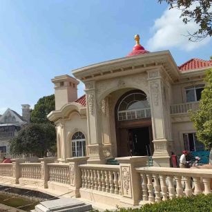 白银 黄金麻花岗岩欧式别墅