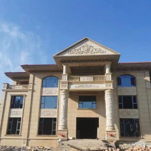 白银 黄金麻花岗岩别墅外墙干挂