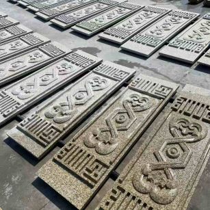 白银 黄金麻花岗岩外墙雕刻板