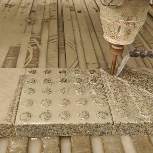 白银 芝麻白花岗岩石材盲人石、盲道石、盲点石