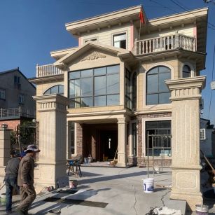 白银 黄金麻花岗岩荔枝面别墅外墙干挂私家专属