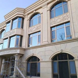 白银 黄金麻花岗岩别墅外墙干挂