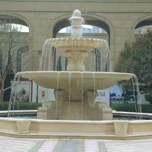 白银 黄金麻花岗岩异型加工——户外庭院石雕流水喷泉