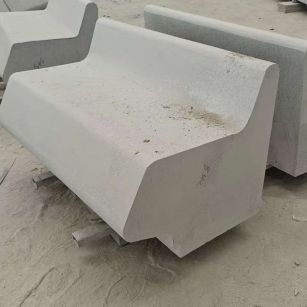 白银 芝麻白花岗岩异形坐凳，石凳