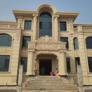 白银 黄金麻花岗岩别墅外墙干挂