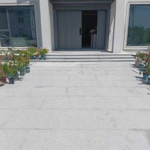 白银 芝麻白花岗岩地铺石地面铺装