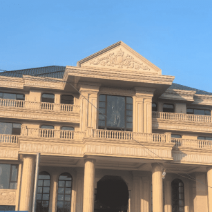 白银黄金麻别墅外墙干挂石材效果示例