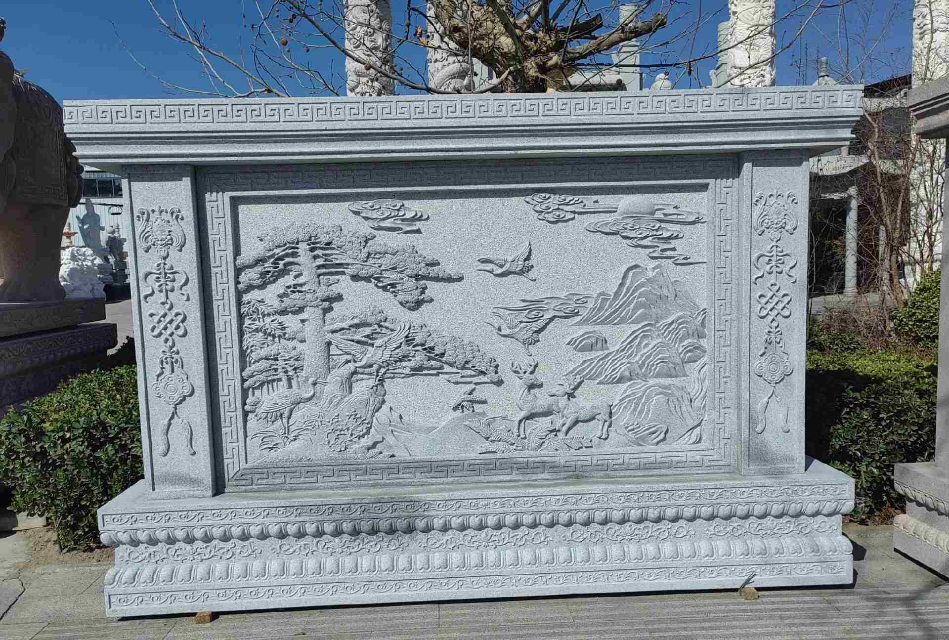 白银 芝麻白大型照壁，屏风，影壁