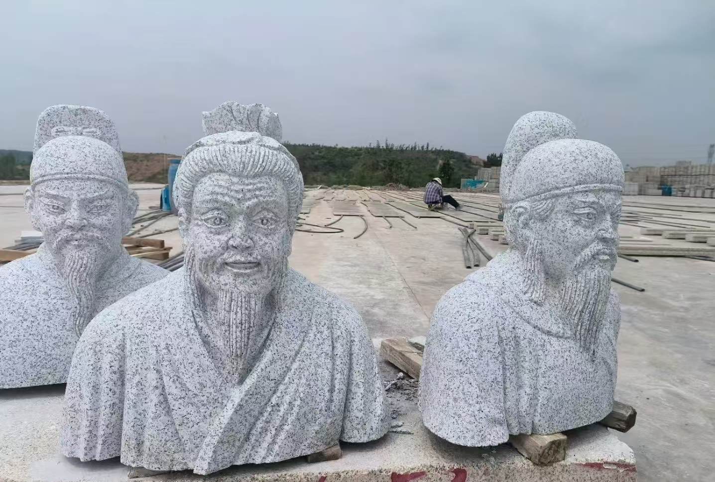 白银 白麻花岗岩石材人物立体雕刻