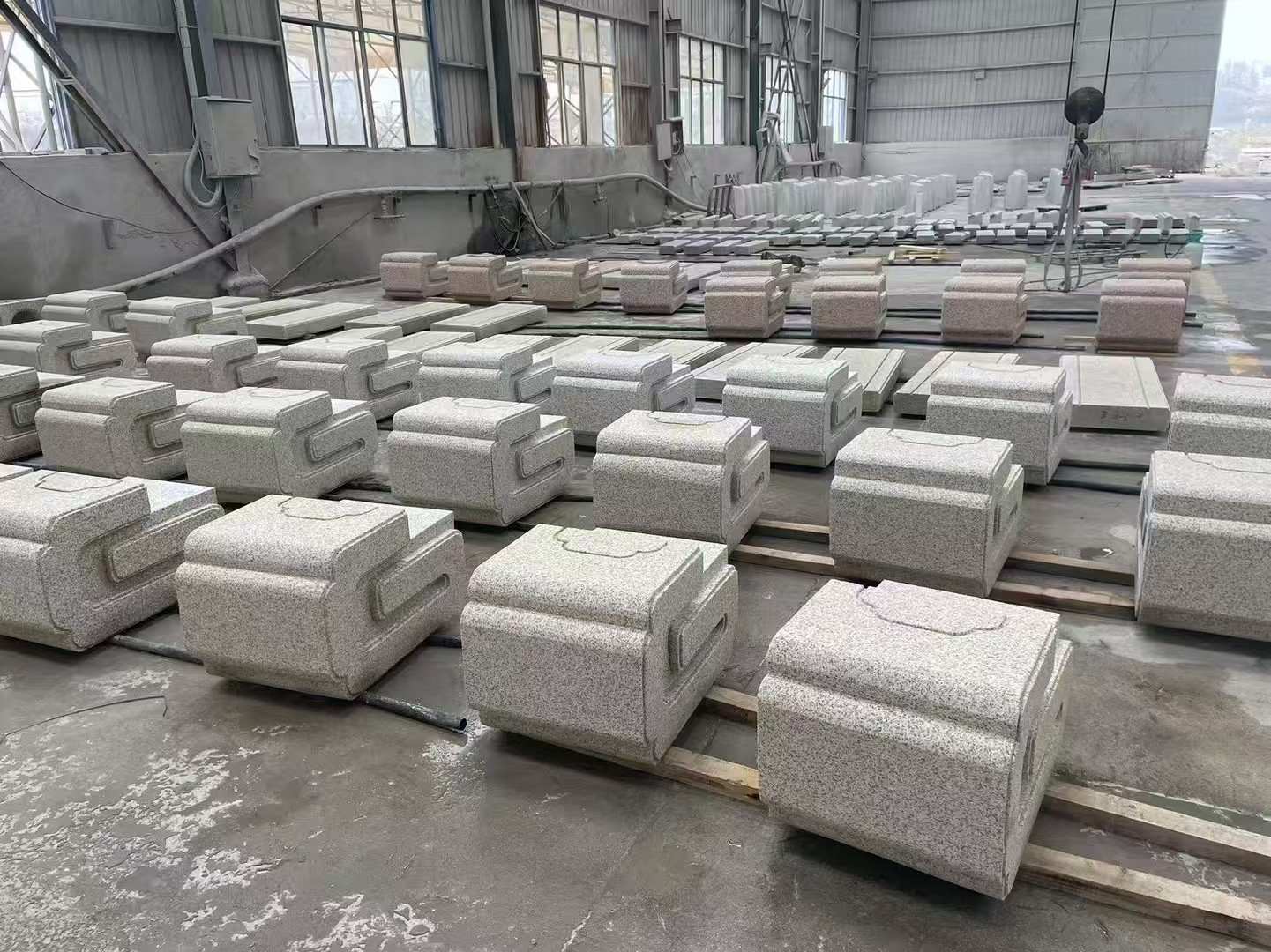 白银 白麻花岗岩异形加工-石凳，坐凳