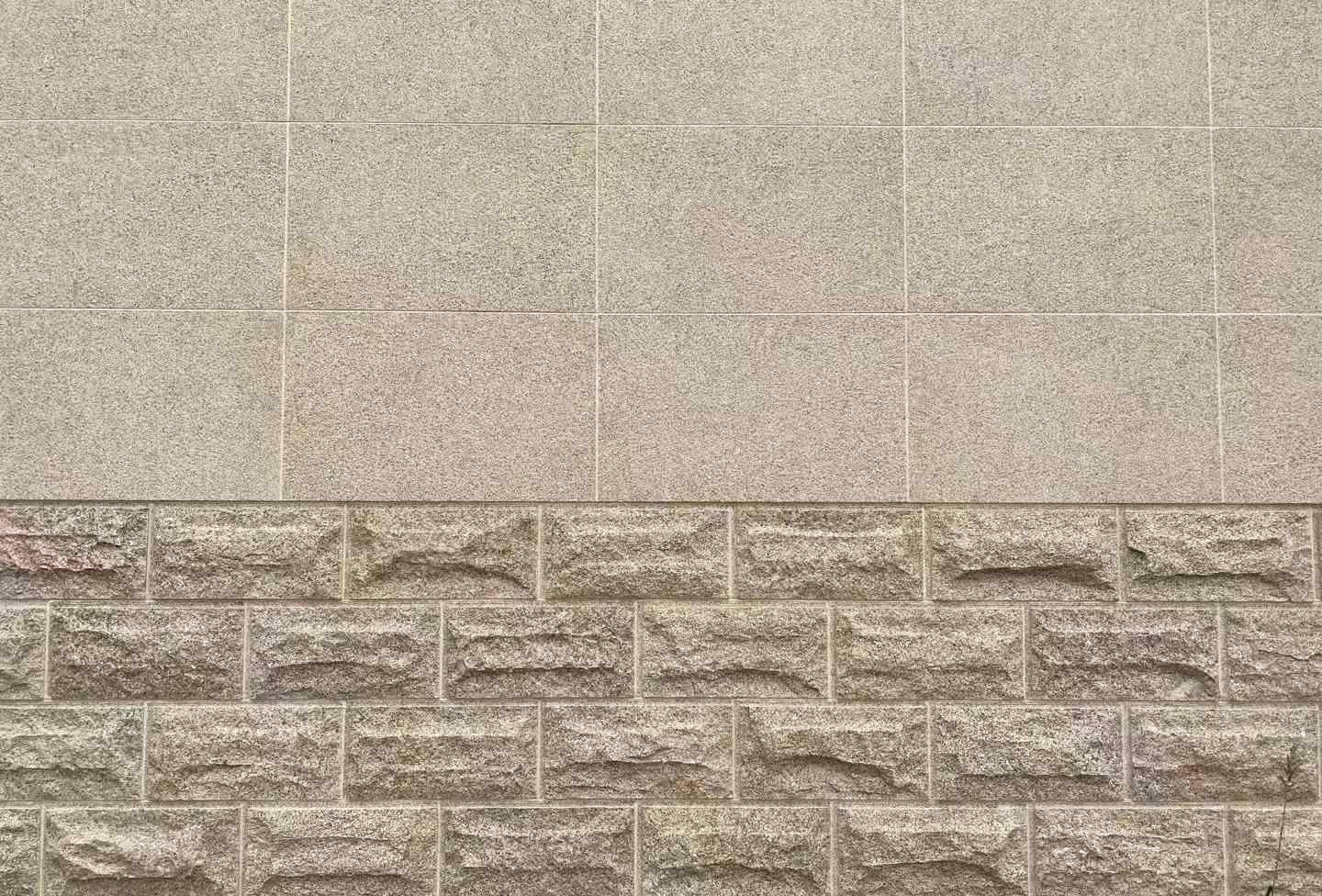 白银 黄金麻自然面蘑菇石配荔枝面干挂