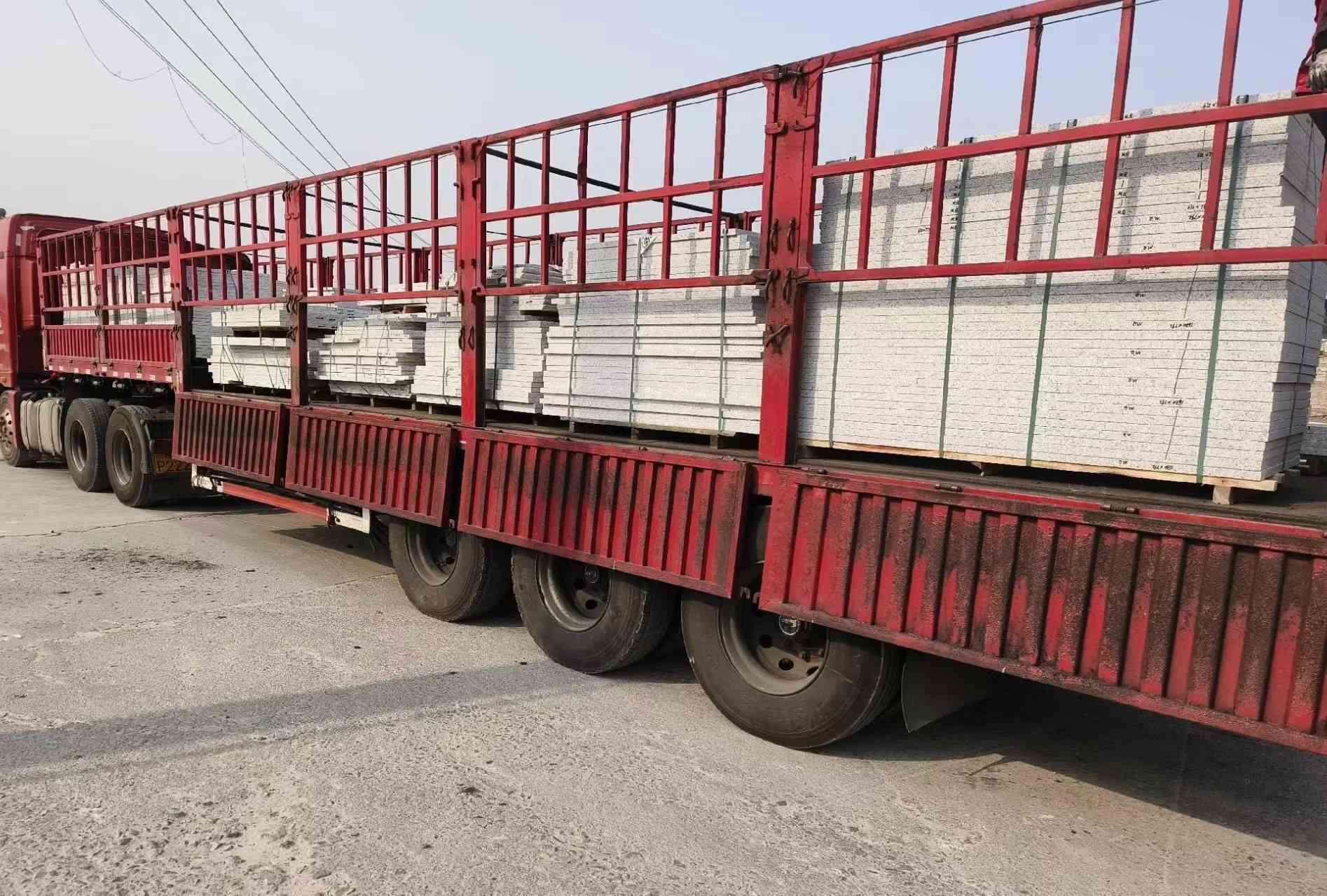 白银 白麻荔枝面外墙干挂，工厂装车日常