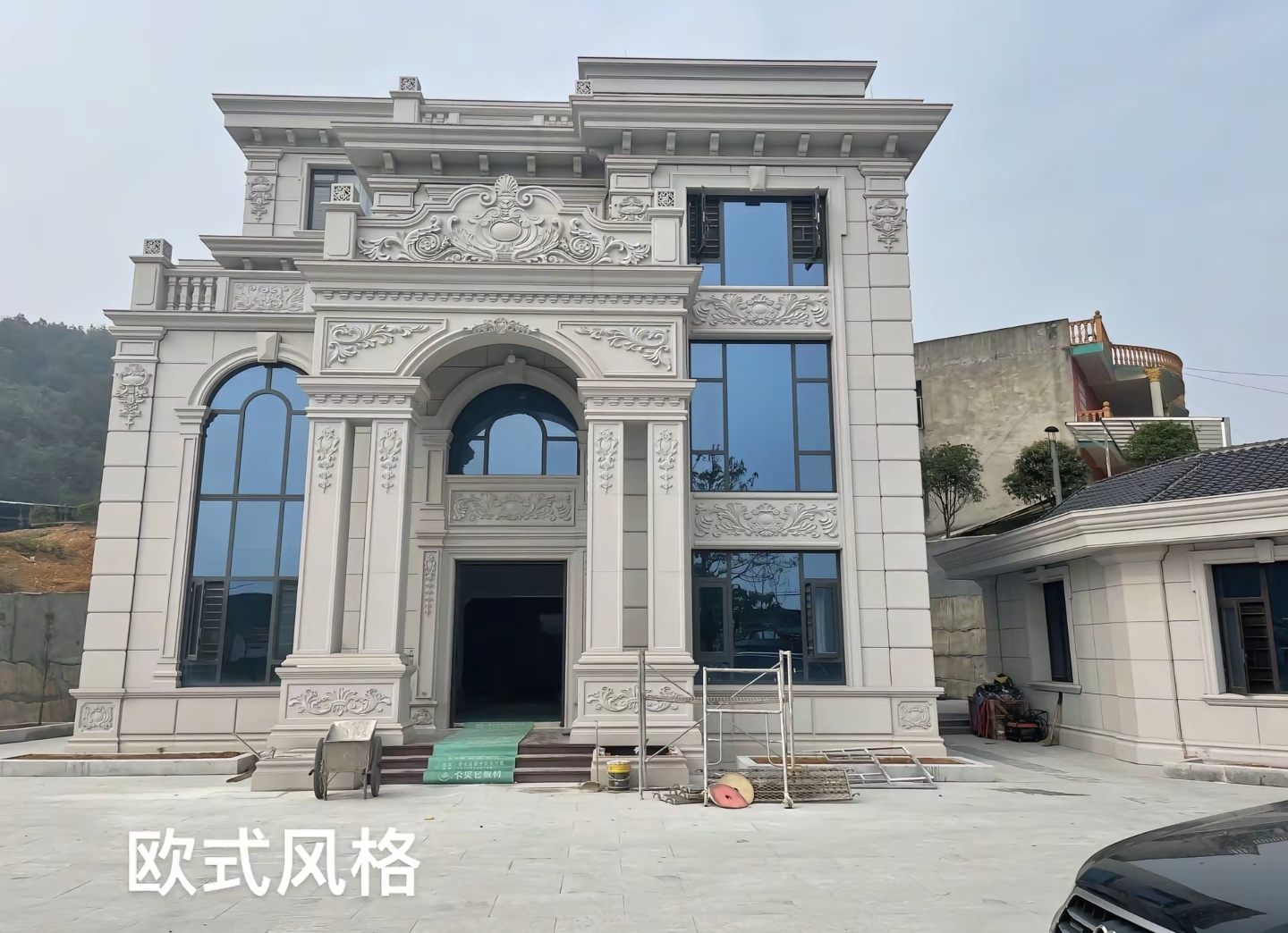 白银 白麻花岗岩别墅外墙干挂