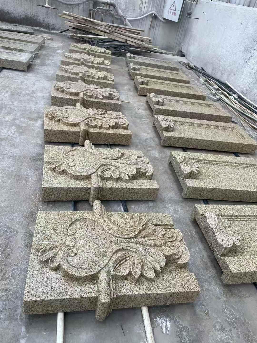 白银 黄金麻花岗岩别墅外墙雕刻板