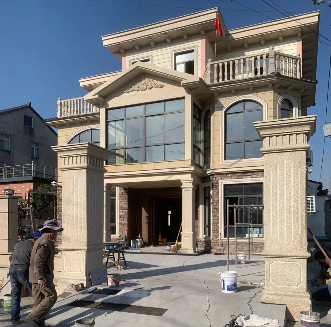 白银 黄金麻花岗岩荔枝面别墅外墙干挂私家专属