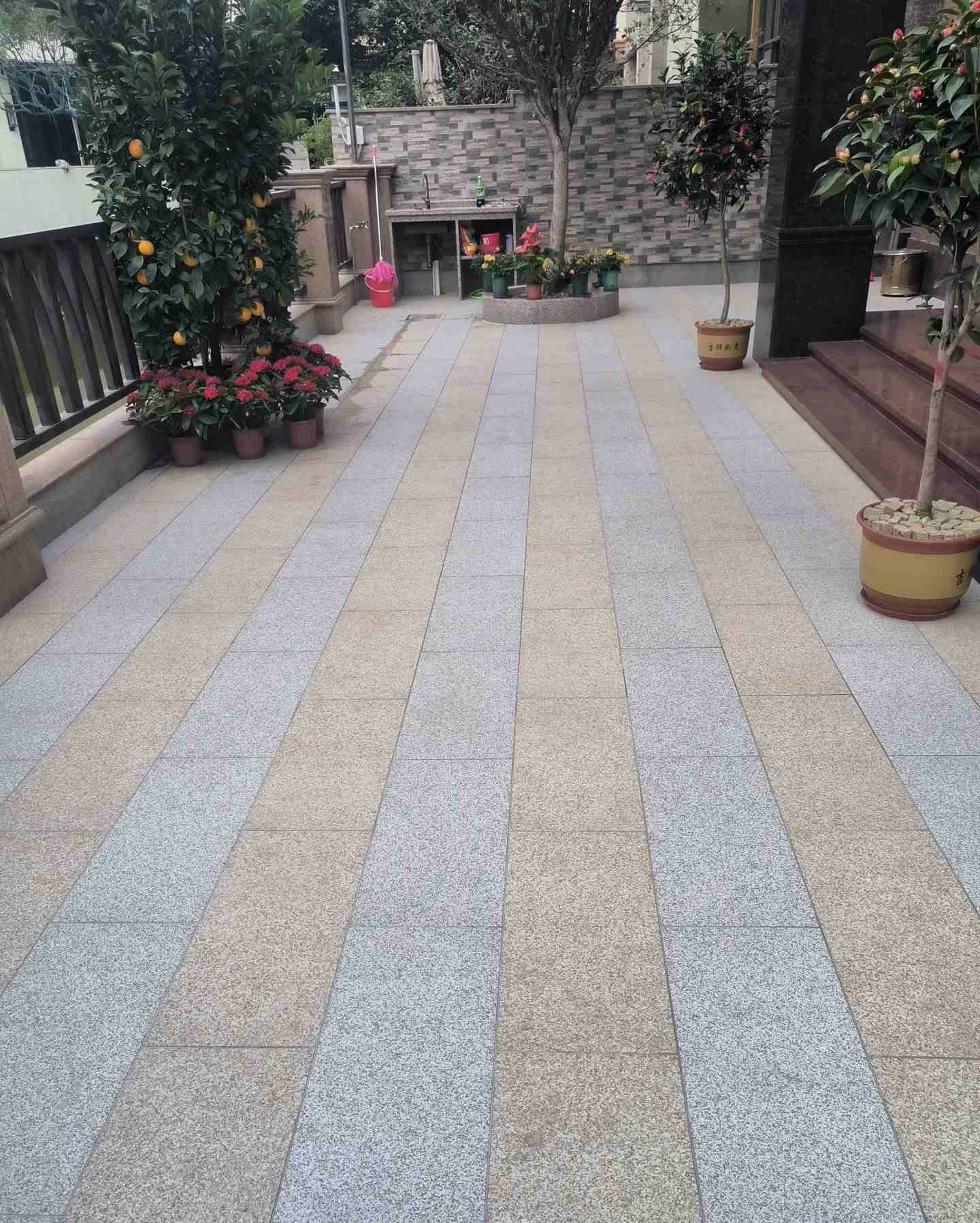 白银 黄金麻白麻荔枝面庭院铺装展示